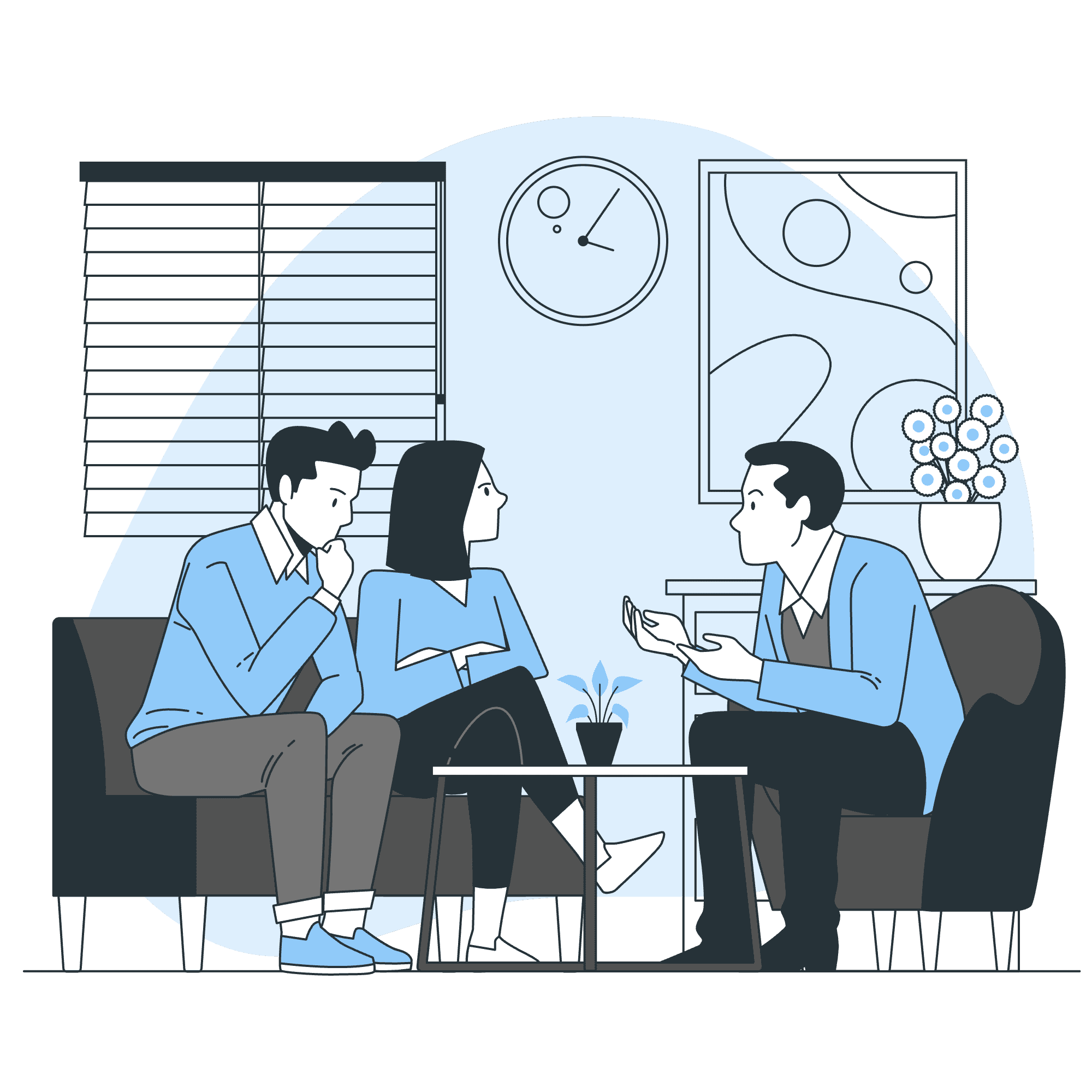 Ilustração de terapia e aconselhamento